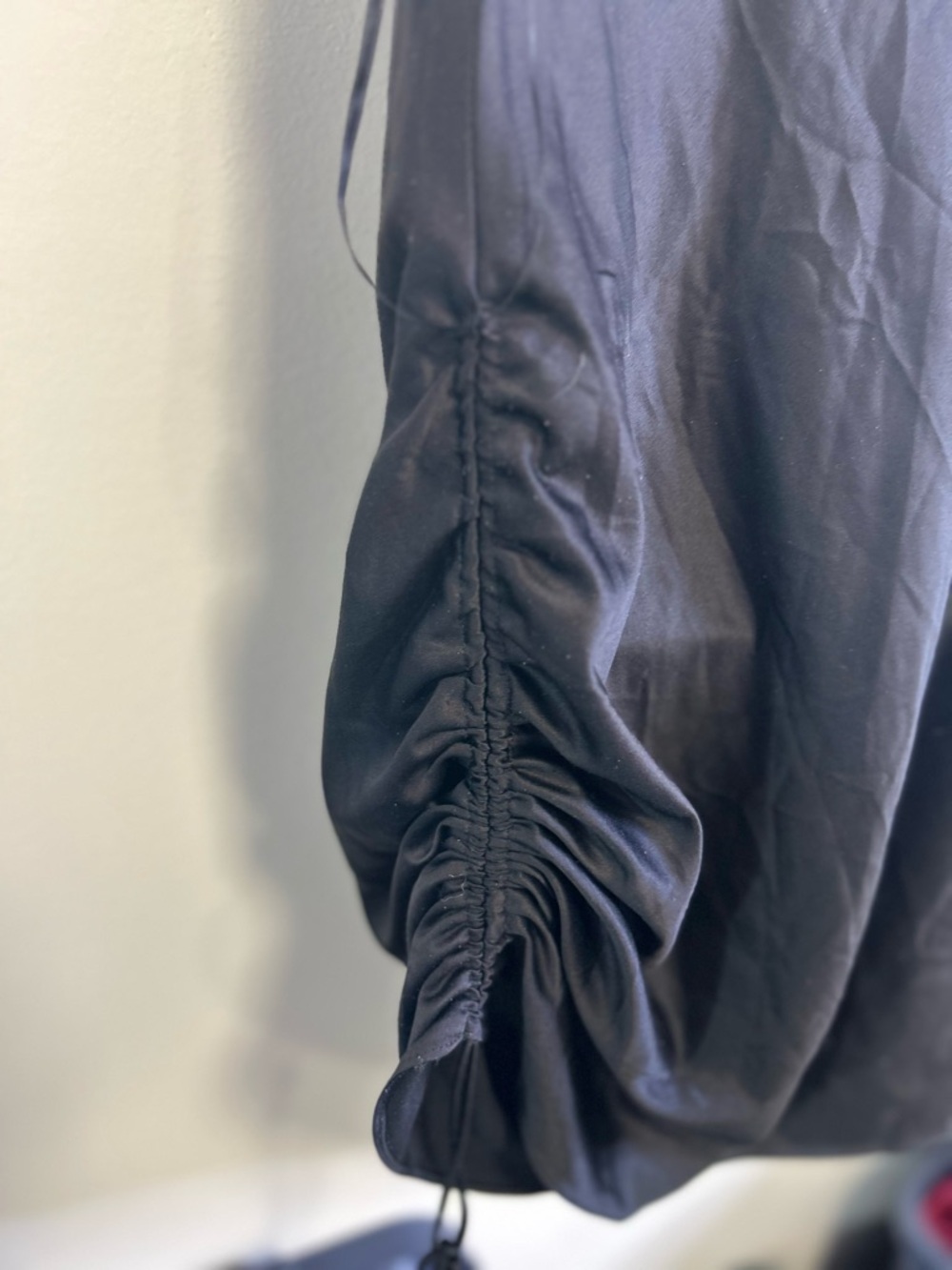 Topshop Black Ruched Satin Cowl Slip Mini Dress - Picture 11 of 11